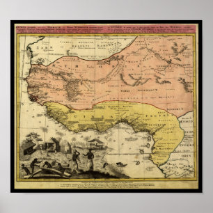 Affiche Carte de l'Afrique de l'Ouest 1743