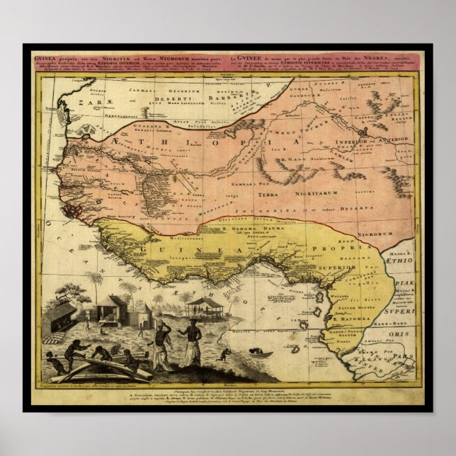 Affiche Carte de l'Afrique de l'Ouest 1743 (Devant)