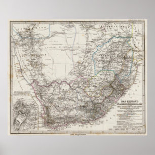 Affiche Carte de l'Afrique du Sud