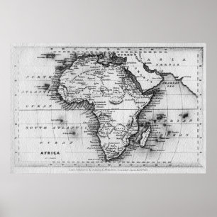 Affiche Carte de l'Afrique   Gravé par Thomas Stirling