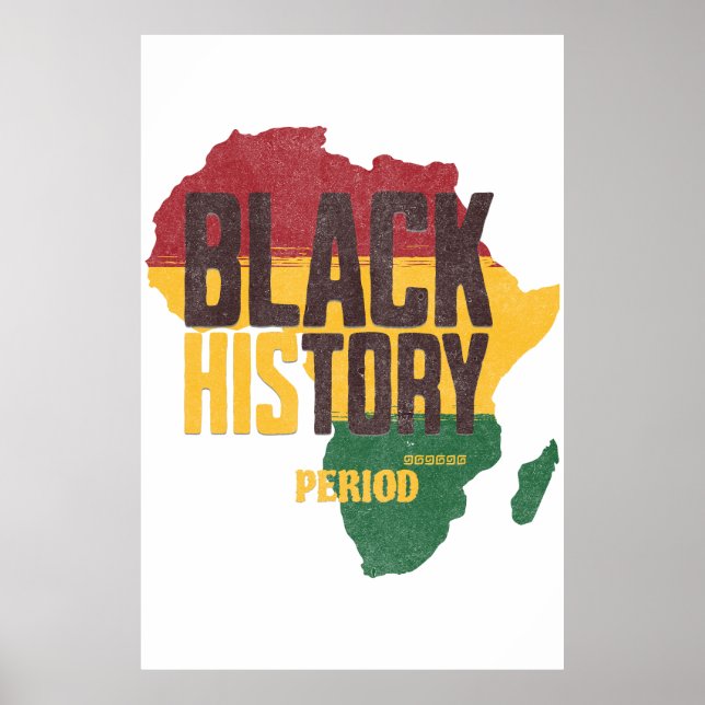 Affiche Carte de l'Afrique Période d'Histoire Noire Famill (Devant)