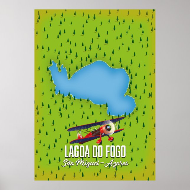 Affiche Carte de Lagoa do Fogo São Miguel Açores (Devant)