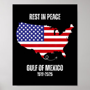 Affiche Carte de l'Amérique golfe du Mexique Président gol