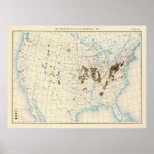 Affiche Carte de l'ancienne mine de charbon américaine (18