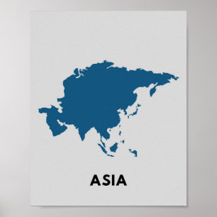 Affiche Carte de l'Asie