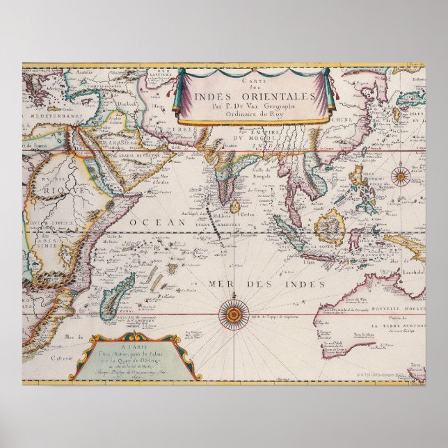 Affiche Carte de l'Asie du Sud-Est (Devant)