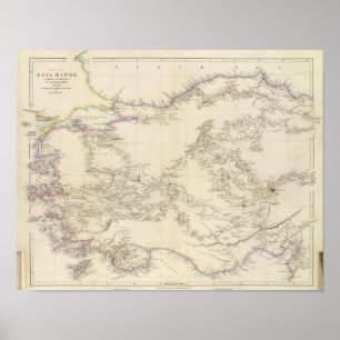 Affiche Carte de l'Asie mineure