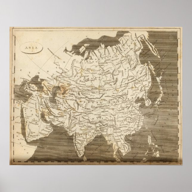 Affiche Carte de l'Asie par Arrowsmith (Devant)