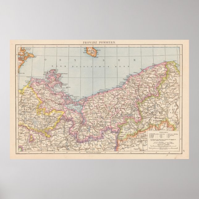 Affiche Carte de l'Atlas de Pommern (Devant)