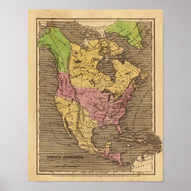 Affiche Carte de l'Atlas en Amérique du Nord (Devant)