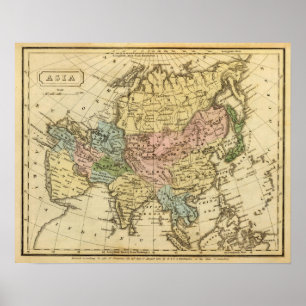 Affiche Carte de l'Atlas en Asie
