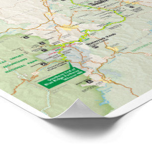 Affiche Carte de l'autoroute Blue Ridge Parkway 2026