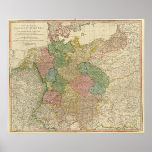 Affiche Carte de l'Empire allemand