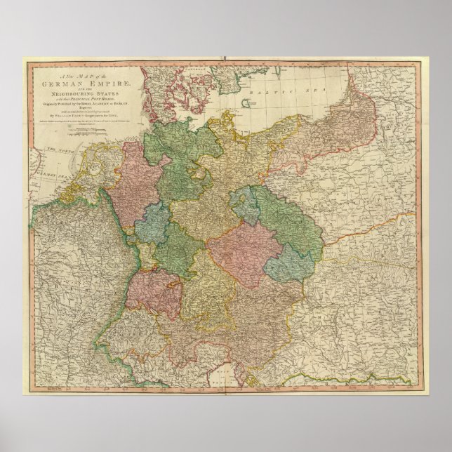 Affiche Carte de l'Empire allemand (Devant)