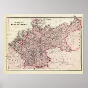 Affiche Carte de l'Empire allemand