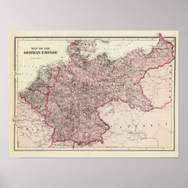 Affiche Carte de l'Empire allemand (Devant)