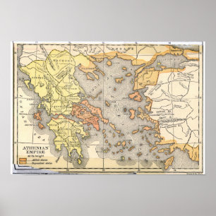 Affiche Carte de l'Empire athénien (1899)