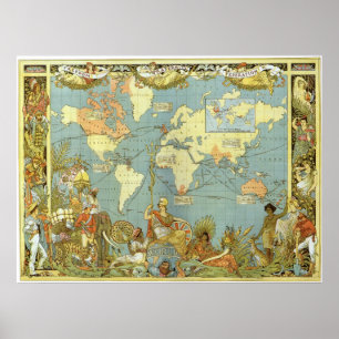 Affiche Carte de l'Empire Britannique