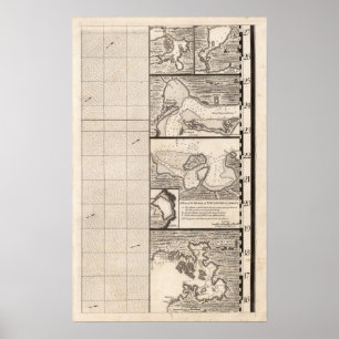 Affiche Carte de l'Empire britannique en Amérique Feuille 