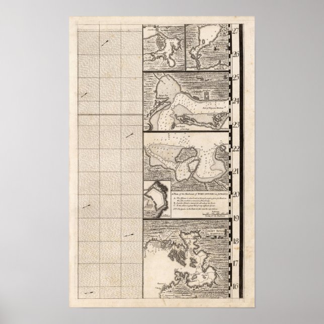 Affiche Carte de l'Empire britannique en Amérique Feuille  (Devant)