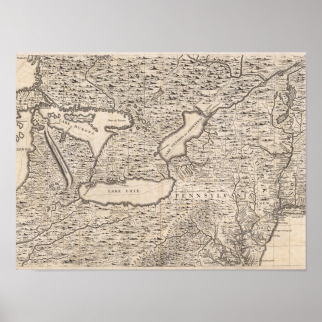 Affiche Carte de l'Empire britannique en Amérique Feuille  (Devant)