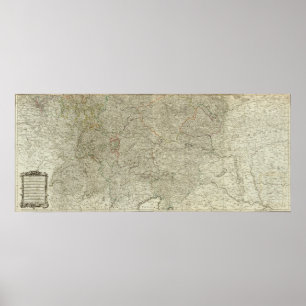 Affiche Carte de l'Empire d'Allemagne section Sud