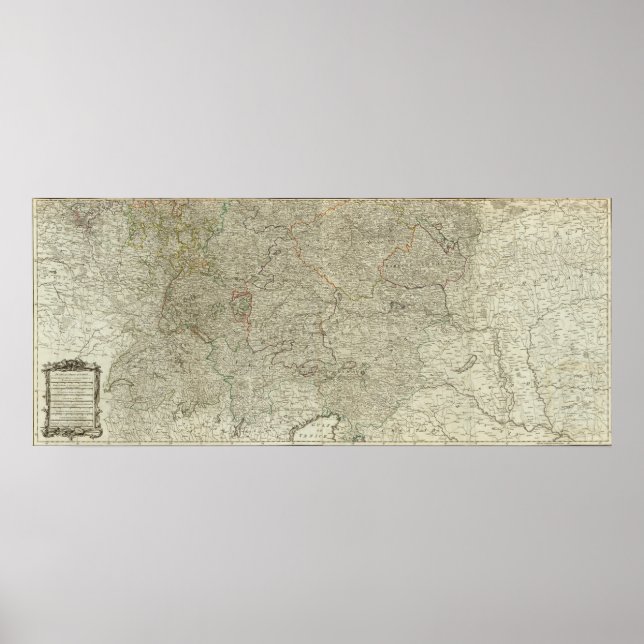 Affiche Carte de l'Empire d'Allemagne section Sud (Devant)