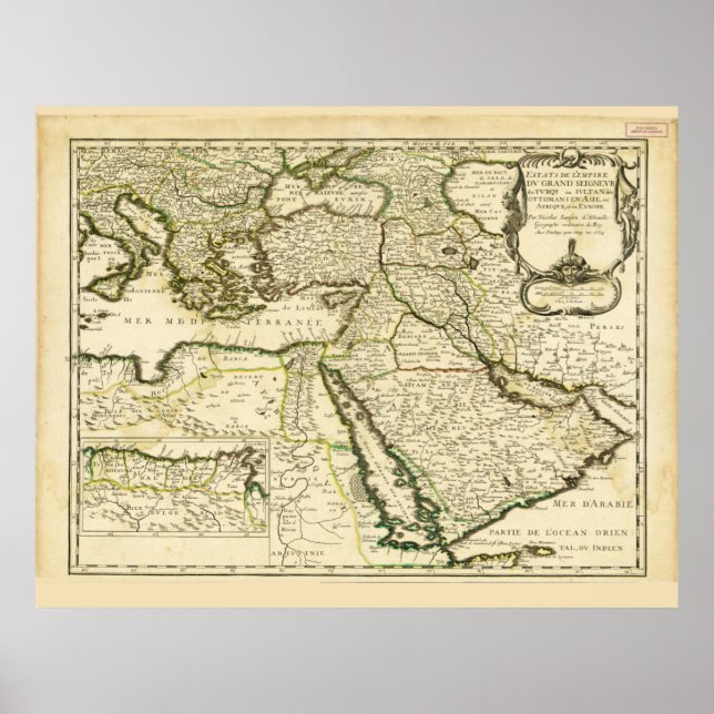 Affiche Carte de l'Empire ottoman (1654) (Devant)