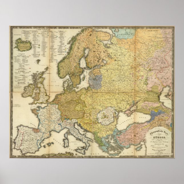 Affiche Carte de l'ethnographie européenne (Devant)