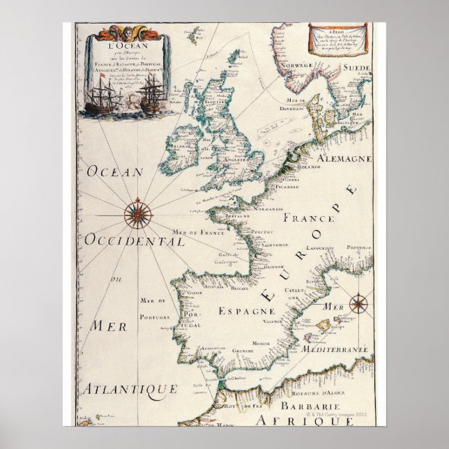 Affiche Carte de l'Europe (Devant)