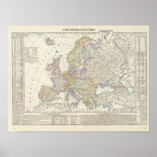 Affiche Carte de l'Europe 2 (Devant)