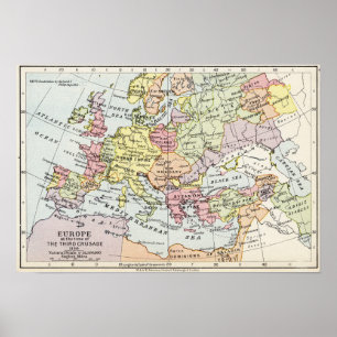Affiche Carte de l'Europe   La Troisième Croisade