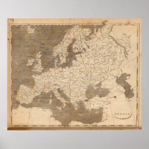 Affiche Carte de l'Europe par Arrowsmith