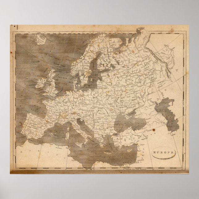 Affiche Carte de l'Europe par Arrowsmith (Devant)