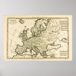 Affiche Carte de l'Europe par Guillaume Raynal