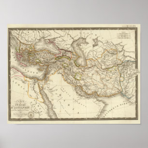 Affiche Carte de l'hémisphère oriental du monde classique