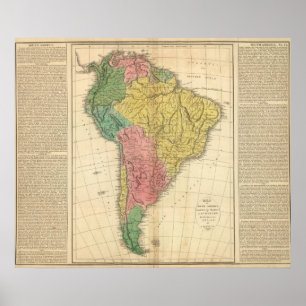 Affiche Carte de l'histoire de l'Amérique du Sud