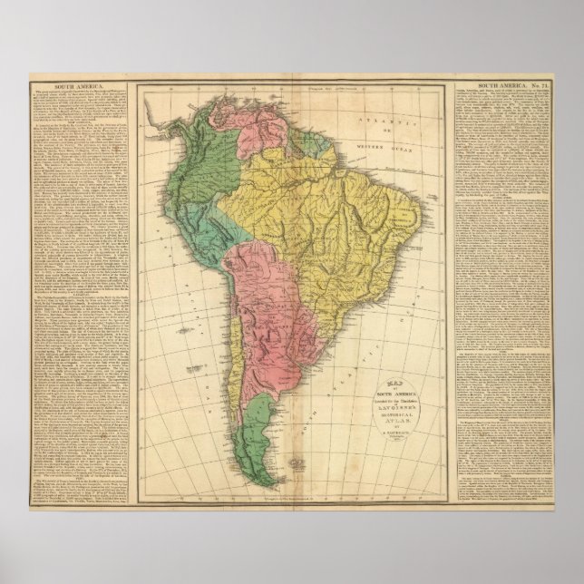 Affiche Carte de l'histoire de l'Amérique du Sud (Devant)