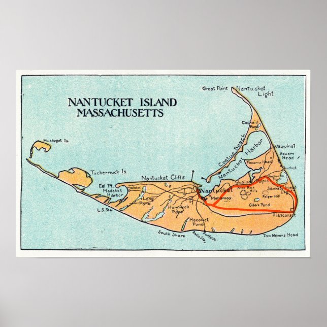 Affiche Carte de l'île (Devant)
