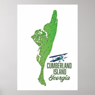 Affiche Carte de l'île de Cumberland