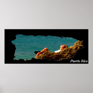 Affiche Carte de l'île de Porto Rico