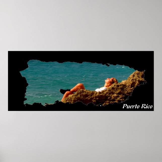 Affiche Carte de l'île de Porto Rico (Devant)