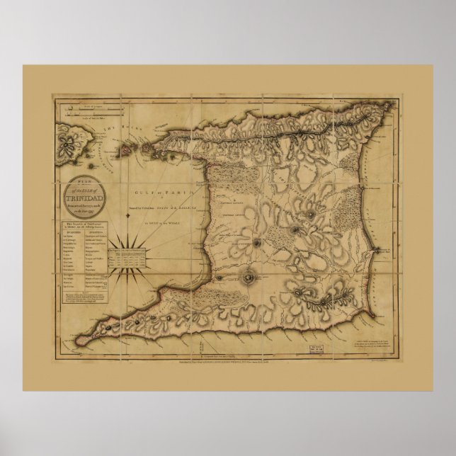 Affiche Carte de l'île de Trinidad (1797) (Devant)