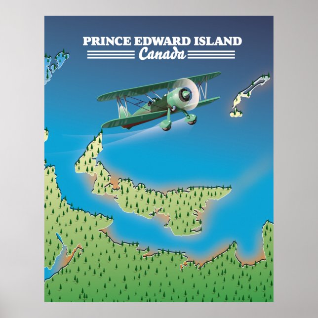 Affiche Carte de l'Île-du-Prince-Édouard, Canada. (Devant)