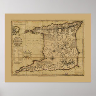 Affiche Carte de l'île du Trinidad (1797)