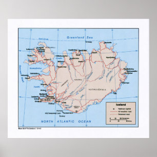 Affiche Carte de l'Islande (1981)