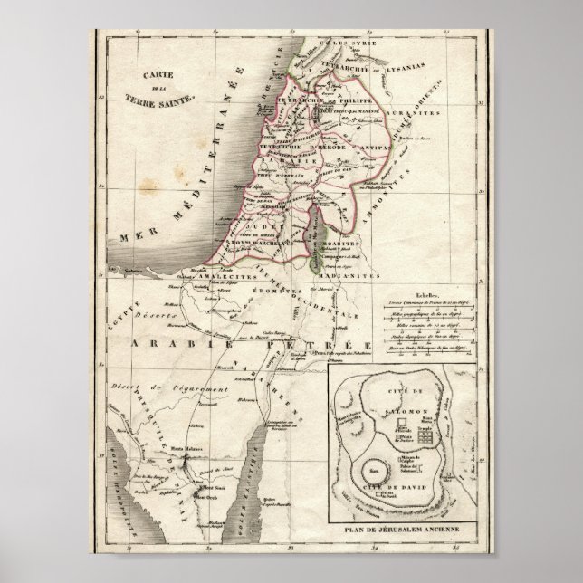 Affiche Carte de l'Israël (Devant)