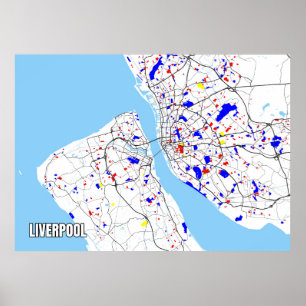 Affiche Carte de Liverpool