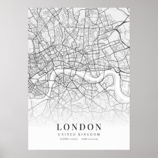 Affiche Carte de Londres City