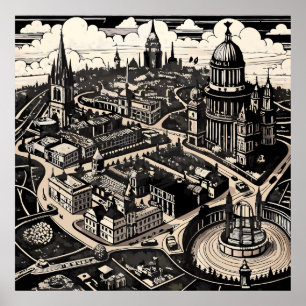 Affiche Carte de Londres victorienne